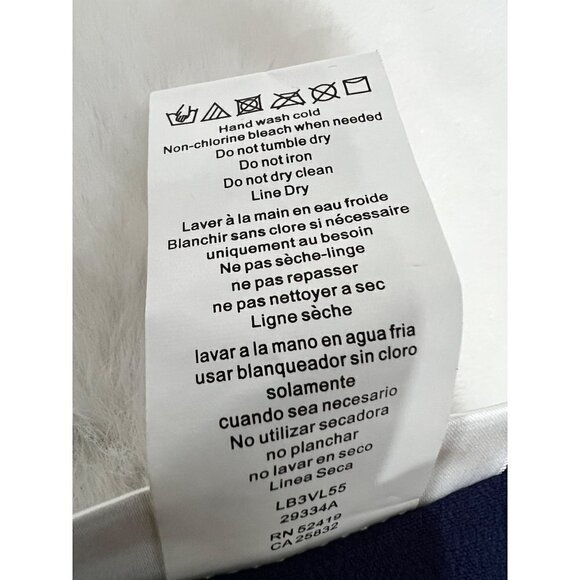 New La Blanca Size L V-Neck Cover-Up Tunic Dress Pockets tassel trim Navy Blue - Picture 8 of 10